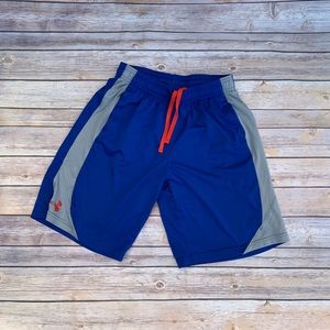 Youth Boys XL Under Armour blue and gray shorts